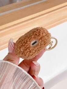 1pc Cute Brown Plush Puppy TPU Shockproof Earphone Case, Suitable Compatible With Apple 1/2/Pro Protective Cover - Multicolor - View 4