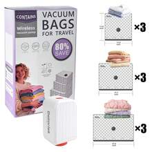 9pcs Travel Vacuum Storage Bags With Rechargeable Air Pump, Carry-On Luggage Size Compression Packing Cubes, Clothes & Garment Travel Organizer To Save Space - Multicolor - View 11