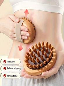 1/2pcs Wooden Massage Brush/Pad, A Tool For Body Massage And Care To Relieve Fatigue And Soreness, Reduce Fat, Promote Lymph And Blood Circulation, And Remove Dead Skin. - Multicolor - View 2