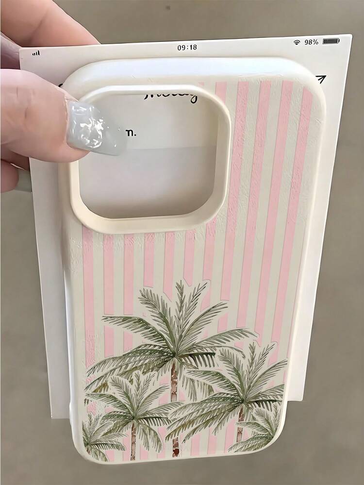 度假风极简棕色棕榈树皮革手机壳 - 采用优雅线条艺术棕榈树图案，“Hang Loose”休闲字体，奶油色仿皮纹理，兼容 17、17 Pro、17 Pro Max、16、16 Plus、16 Pro Max、16e、16 Pro、15、15 Plus、15 Pro Max、15 Pro、14、14 Plus、14 Pro Max、14 Pro、13、13 Pro、13 Pro Max、12、12 Pro、12 Pro Max - 彩色 - 查看 4