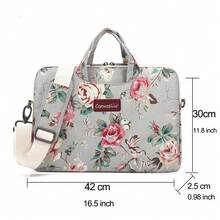Canvaslove Grey Background Rose Flower Laptop Shoulder Bag Fits 15.6-16 Inch Notebooks - Grey - View 4