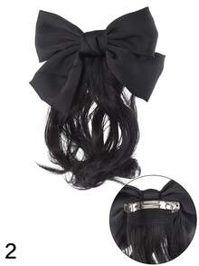 1个女孩红色蝴蝶结卷发马尾发夹（弹簧夹款式），可爱公主风发饰。 - 彩色 - 查看 9