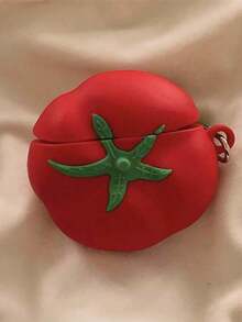 1pc 3D Realistic Tomato Style Case, Compatible With Apple 4th Gen Bluetooth Wireless Earphones, 1/2/3 Silicone Soft Cover, Pro 3rd Gen, Women New Style (Earphones Not Included) WAQ9 - Đỏ - Xem 5