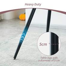 AINPECCA Dining Table With Black Metal Legs Kitchen Table (Marble Effect Top, 120 * 70cm) - Oak - View 10