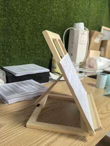 Adjustable Foldable Easel Desk Stand, Hollow Reading Rack, Foldable Portable Display Stand, Tabletop Small Art Easel, Made Of Pine Wood, Suitable For Tabletop Art Display, Desk Reading, Art Creation, And Exhibition - A - View 7