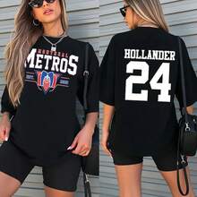 Shane Hollander # 24 Montreal Metros Hockey Shirt, Montreal Metros Hockey Romantic Gift, Heated Rivalry Couple Shirt, Heated Rivalry Fan Top - 黑色 - 查看 6