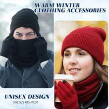 15 Pcs Men's Winter Anie At Scarf Earmuff Screen Ves And Sock Set  Men Women Satin Lined Anie  Cold Weater - As Pic - View 3