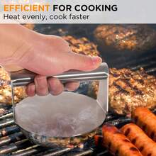 1个不锈钢汉堡肉饼制作器 - 耐热手柄，重型手动汉堡肉饼压模工具，适用于烧烤、餐厅和家庭烹饪 - 可放入洗碗机清洗的汉堡、迷你汉堡和煎饼制作器 - 不銹鋼 - 查看 7