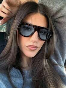 Small Frame Single-Bridge Frog-Shaped Fashion Fashion Glasses, European And American Retro Driving Styling - Blue - View 5