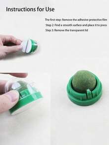 Cat Ball, Licking Rotating Ball, Cat Self-Entertainment Ball, Cat Ball, Fragrant Wood Ball, Fruit Ball - Green - View 2