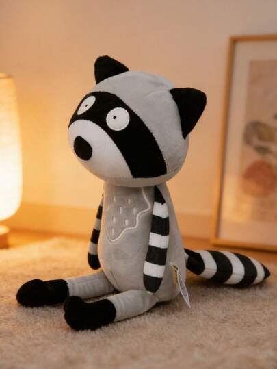 1pc 35cm/13.78in Cute Plush Raccoon Stuffed Animal Doll, Soft Cartoon Doll, Suitable For Home Bedroom Living Room Sofa Children's Room Decor, Ideal Gift For Children And Adults On Birthday, Christmas, Halloween, Thanksgiving, Easter, Valentine's Day, New Year
