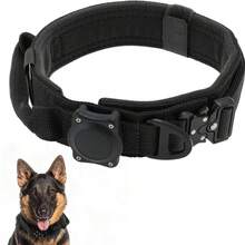 Dog Collar Waterproof Tactical Dog Collar With Control Handle Zinc Alloy Buckle Pte Collar For AirTag Medium Large Dogs Necklace Without Locator And With Screwdriver - 彩色 - 查看 11