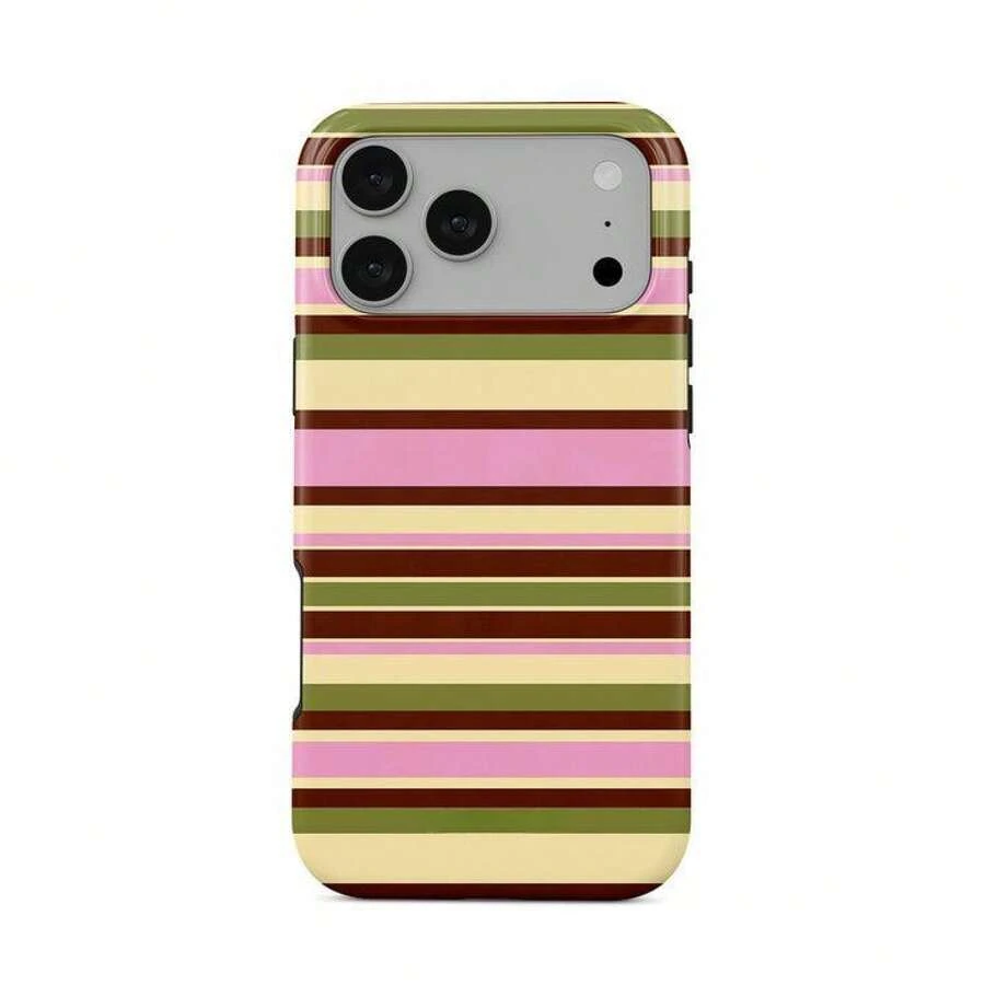 Bright Stripes 2-In-1 Film Phone Case Frosted For IPhone 17 Air/16/15/14/13/12 Pro Max 14 15 16 17 Plus 11/X/Xsmax/Xr/7/8/Se Thickened Double-Layer Drop-Proof Protective Case Anti-Yellowing And Bright Colors - 黑色 - 查看 1