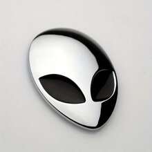 Unique Alien Metal Car Badge - 3D Vehicle Decal, Creative And Personalized For Custom Car Exterior - Silver Black Eye Style - View 3