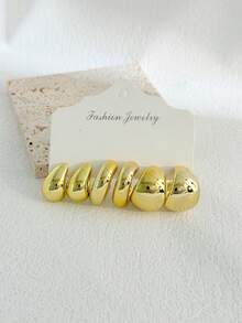 Set de 18 pendientes, adecuados para uso diario, viajes del Año Nuevo Lunar, turismo, festivales y fiestas - Dorado - Ver 6