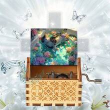 Cute Cat In Lotus Pond Hand Crank Music Box, Plays You Are My Sunshine, No Battery Mini Wooden Melody Box For Cat Lovers - Lotus Pond Cute Cat Hand-cranked Music Box - View 10