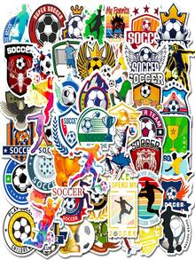 50 pezzi Adesivi impermeabili per Coppa del Mondo di calcio, trofeo di calcio, tema sportivo, per borraccia, bagaglio, auto, accessori, scrapbooking, forniture per feste di calcio, decorazioni per Juneteenth - A - Visualizzare 1