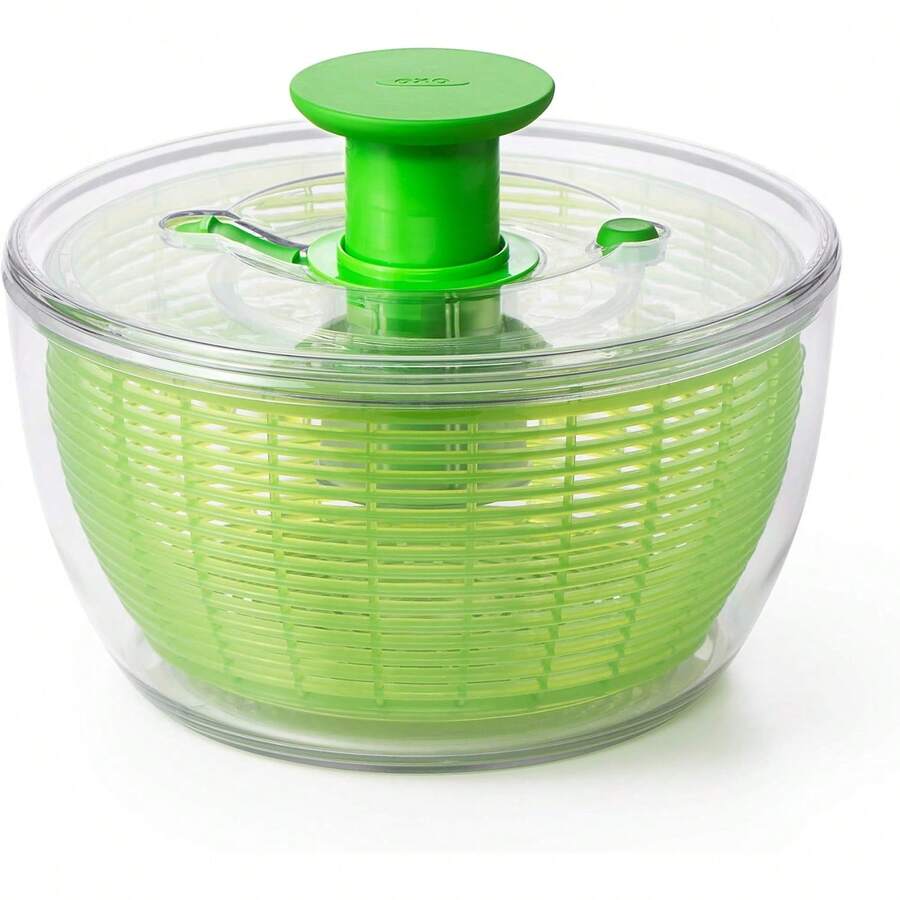 OXO Good Grips Salad Spinner | Lettuce Spinner | Fruit Washer | Fruit Washing Bowl With Strainer | Vegetable Cleaner | Salad Cleaner | Lettuce Washer | 6.22 Quart Capacity - 綠色 - 6.22誇脫 - 查看 1