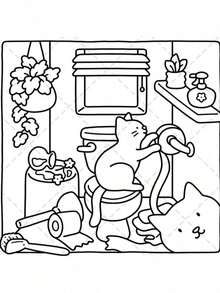 1 Adult & Kids Cat-Themed Coloring Book, Learning Supplies Toy, Suitable For Back To School, Bold Simple Design, Relaxing Coloring - 彩色 - 查看 8