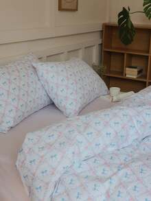 3件套100%纯棉简约条纹印花床上用品套装，适合男孩、女孩、宿舍、卧室，拉链封口，四季皆宜，柔软透气，适用于单人床、双人床、大号床、特大号床（1个被套，2个枕套，不含填充物） - 彩色 - 查看 6