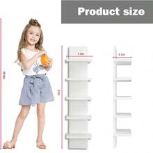 Black Plastic Wall Mounted Floating Shelf System, Elegant Curved Design And Smooth Surface - Heavy-Duty Modern Storage Rack With Angled Back Panel, Easy To Assemble, Space Saving Vertical Shelf, Suitable For Living Room, Bedroom, Foyer - Multifunctional Home Decoration - trắng - Xem 11