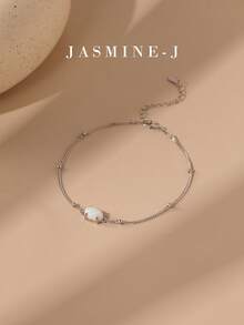 1pc S925 Sterling Silver Bracelet, Gold Bracelet, Opal Bracelet, Exquisite Opal Jewelry, Simple Gold Bead Chain, October Birthstone, Elegant Mother's Bracelet, Christmas Gift, Charming Jewelry. - Multicolor - View 11