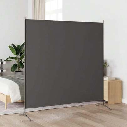 vidaXL 1-teiliger Raumteiler, 175x180 cm, Polyesterstoff & Eisenrahmen, Anthrazit, Faltbarer Sichtschutz, Bewegliche Trennwand, Schlafzimmer & Büro, Dekoration