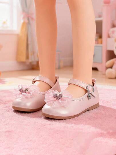 New Baby Girls' Casual Shoes, Fashionable & Comfortable Toddler Walking Shoes, Cute Bow & Floral Pearl Design, Soft Non-Slip Soles, Suitable For Spring, Summer & Autumn