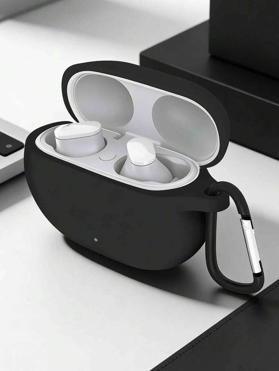1pc Black Silicone Wireless Bluetooth Earphone Case Suitable For Studio Buds Headphones - Black - View 1