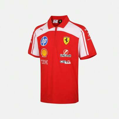 Puma Unisex Ferrari Polo Shirt, Knitted Collared Short T-Shirt 71382901