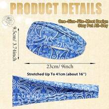 6pcs Women Headbands, Elastic Headbands Non-Slip For Yoga Exercise, Paisley Bohemian Pattern, Polyester - Multicolor - View 2