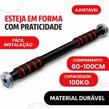 Adjustable Doorway Pull-Up Bar For Gym, Crossfit, Weight Training, Fixed From 60cm To 1 Meter, For Doors Or Walls - Red - View 4