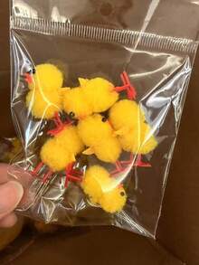 12/6 món đồ trang trí gà con màu vàng cho lễ Phục sinh, gà con bông gòn vàng mềm mại trang trí lễ Phục sinh, gà con trang trí nhà cửa, sân vườn mùa xuân cho lễ Phục sinh. - Nhiều kiểu dáng - Xem 6