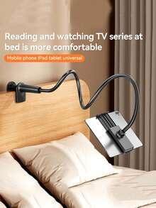 1pc 360° Rotating Phone Holder, Spiral Base Slouchy Bracket Phone Bed Headboard Slouchy Bracket - White - View 5