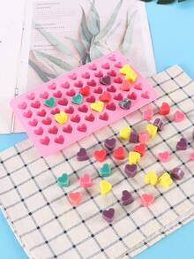 1 件装硅胶心形 55 腔冰块托盘，易脱冰块模具，巧克力模具 - 粉色 - 查看 8