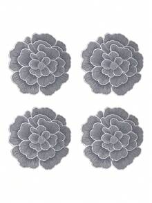 1-8 piezas Manteles individuales florales creativos de PVC, lavables, fáciles de limpiar, resistentes al calor, antideslizantes, decoración de mesa de fiesta de boda y vacaciones - Multicolor - Ver 19