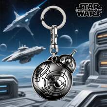 StarWars 1个星球大战官方授权太空飞船钥匙扣，达斯·维达暴风兵银河帝国合金钥匙圈，生日/圣诞节/万圣节服装配饰，电影马拉松角色扮演，返校旅行纪念品，父亲节礼物，办公桌伴侣 - 銀色2 - 查看 6