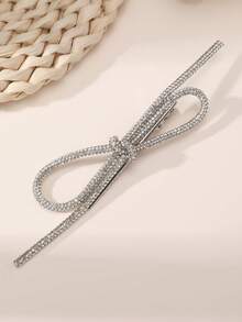 1件女士时尚优雅银黑色水晶蝴蝶结发夹，适合日常、节日、派对、婚礼、舞会等场合佩戴 - 彩色 - 查看 12