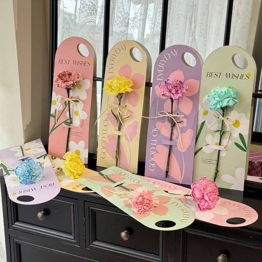 Unique Flower Box, Handmade Flower Card, DIY Flower Box, Wholesale Flower Box For Florists, Valentine's Day Flower Packaging Card, Daily Life Small Surprise, Perfect Gift Packaging For Mom And Girlfriend - Multicolor - View 1