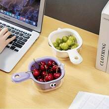 1 Set Duck-Billed Dopamine Cute Handle Colander Strainer, 2-In-1 Thickened Fruit Vegetable Washing Basket For Home Use - Multicolor - View 2