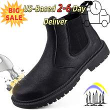 Men's High Top Steel Toe Safety Boots Anti Puncture Waterproof Anti Slip Industrial Construction Hiking Shoes For Men Women All Season Spark Resistant Slip On Protective Work Footwear Non Slip Cowboy Style Work Boots.Steel Toe Shoes Men,Botas De Trabajo Hombre,Waterproof Shoes.Men's Black All Season Outdoor Work Shoes, Western Boots, Cowboy Boots.Steel Toe Shoes Men,Botas De Trabajo Hombre,Botas De Invierno Para Hombre,Work Boots Men. - 黑色 - 查看 1