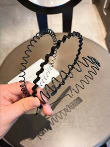 1-5pcs Minimalist Metal Wavy Hair Hoop, Facial Cleansing Headband, Wavy Hair Clip, Unisex Hair Accessory, Suitable For Men And Women - Wave Headband - View 7