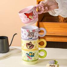 Disney 优雅高品质官方正品朱迪·尼克斯陶瓷叠杯，时尚马克杯，女士礼品 - 彩色 - 查看 3
