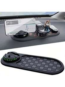 2026 New Multifunctional Car Anti-Slip Mat With Temporary Parking Number, Universal Rotatable Car Phone Holder Anti-Slip Mat - 021 Anti-slip Mat Holder - View 4