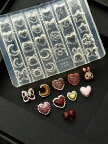 New Heart, Star, Bow Tie Nail Art Silicone Mold Cushion Series - Clear - View 3