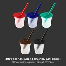 Cốc đựng sơn chống tràn có nắp màu và cọ vẽ, cốc rửa cọ chống tràn, cốc đựng nước dùng cho vẽ tranh, đồ dùng mỹ thuật và thủ công, dùng cho sơn acrylic, màu nước – vật dụng cần thiết cho lớp học vẽ. - A - Xem 12