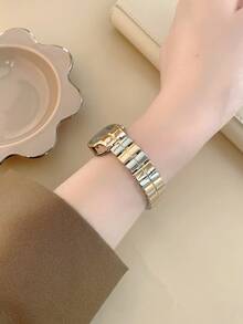 1件金色方形手链女士石英表，罗马数字刻度，适合日常佩戴，也可作为生日/毕业礼物或派对礼物 - 金色 - 查看 5