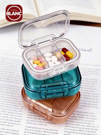 1pc Portable Weekly Pill Box, Waterproof Sealed Compact Pill Case For Medication Storage