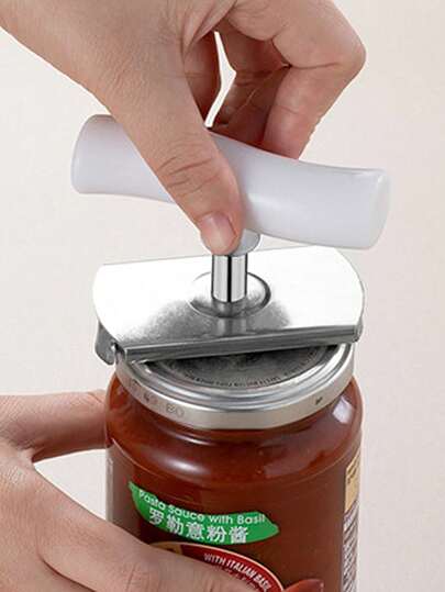 1pc Stainless Steel Spiral Can Opener, Multi-Functional Rotating Adjustable Opener For Bottles, Cans And Jar Lids, Opener For Jars, Tins And Bottle Caps, Easy To Use