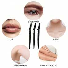15/20pcsPiece Multi-Purpose Eyebrow Shaver Set - Gentle Facial Hair Trimmer Easy Grooming And Shaping Kit - Smooth Skin - Black - View 4